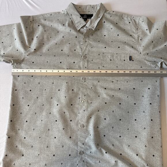 Molokai Surf Co Mens XL Nautical Button Down Shirt Short Sleeve Beach Resort - Picture 7 of 9
